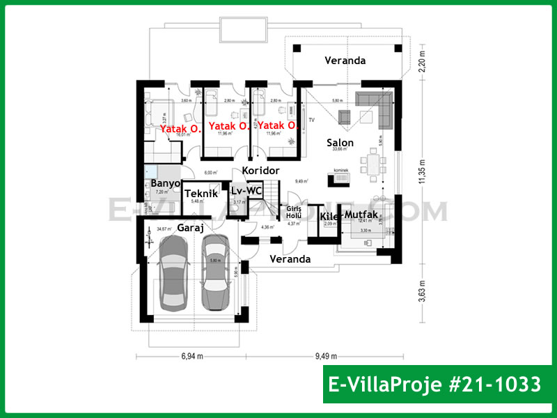 Ev Villa Proje #21 – 1033 Ev Villa Projesi Model Detayları