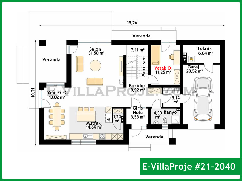 Ev Villa Proje #21 – 2040 Ev Villa Projesi Model Detayları