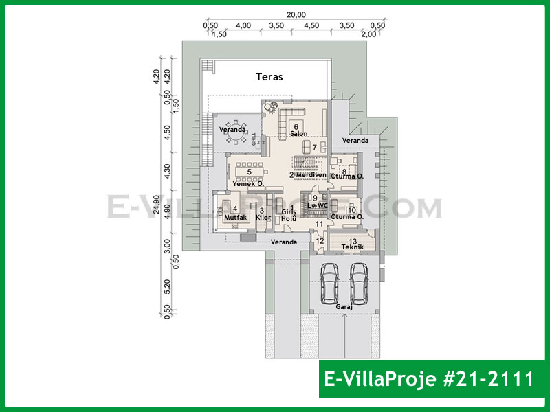 Ev Villa Proje #21 – 2111 Ev Villa Projesi Model Detayları