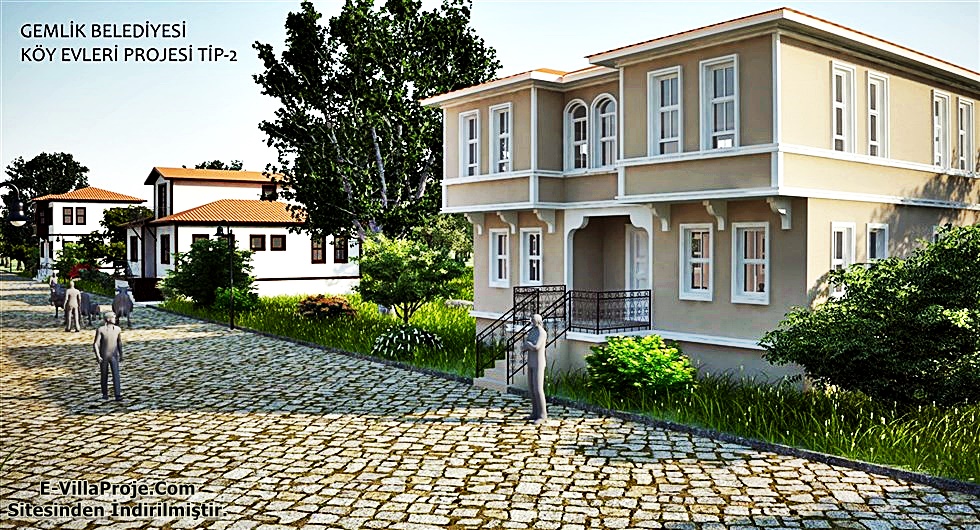 Balıkesir Gemlik Belediyesi Köy Evleri Projesi (Plan ve 3D Görüntüler)