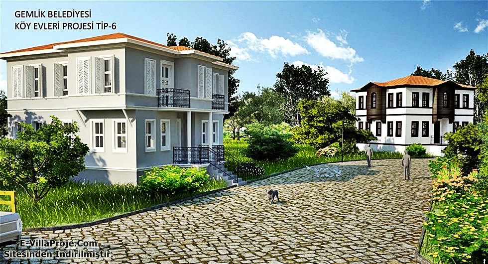 Balıkesir Gemlik Belediyesi Köy Evleri Projesi (Plan ve 3D Görüntüler)