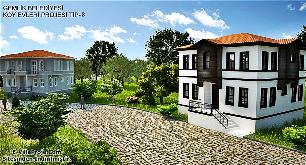 Balıkesir Gemlik Belediyesi Köy Evleri Projesi (Plan ve 3D Görüntüler)