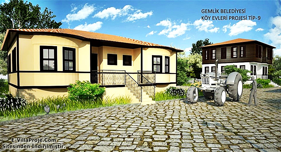 Balıkesir Gemlik Belediyesi Köy Evleri Projesi (Plan ve 3D Görüntüler)